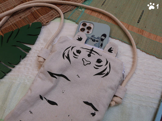 White TIGER phone pouch・screen printing